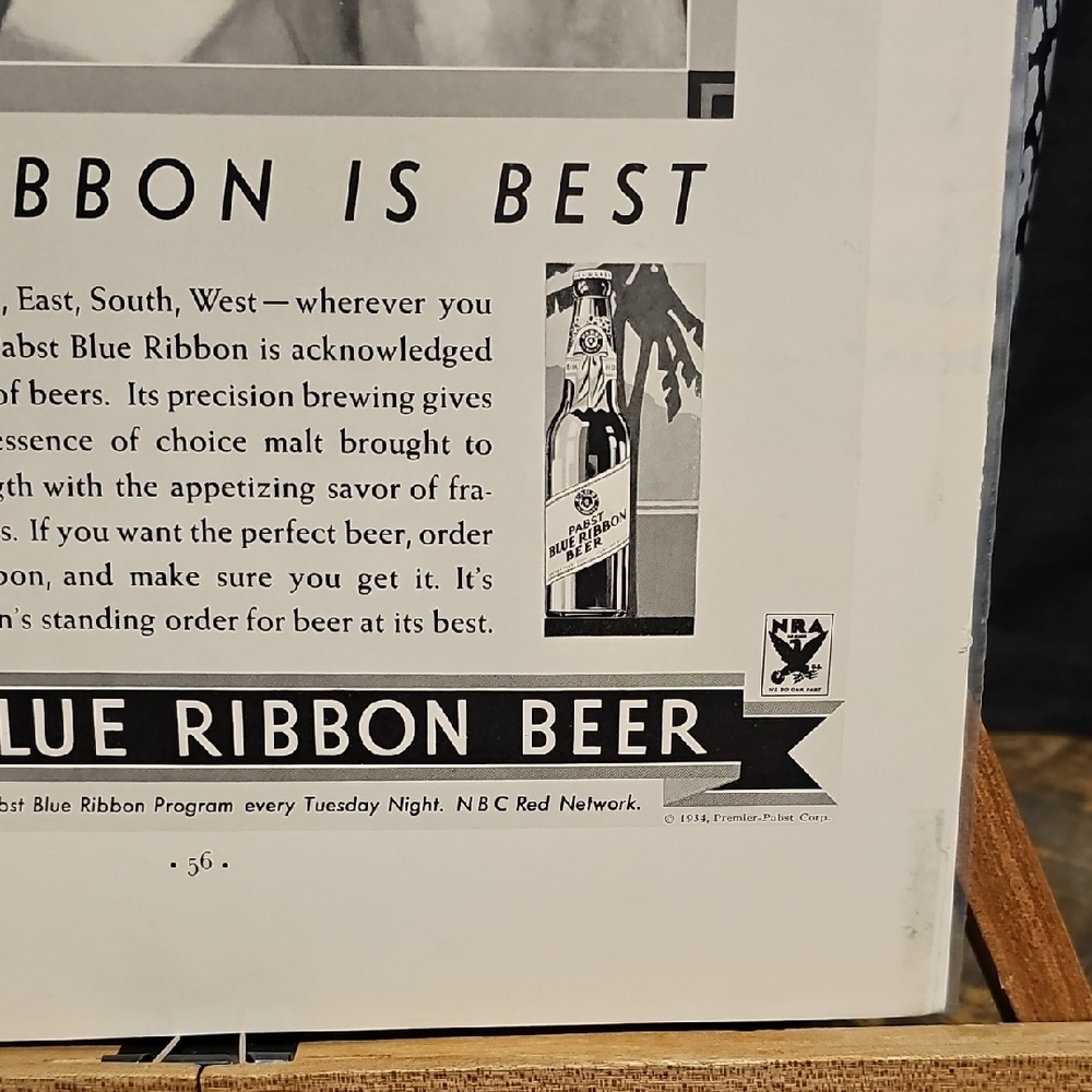 Vintage Pabst Blue Ribbon Beer Advertisement 1934 - Duesenberg Ad - Picture 5 of 11